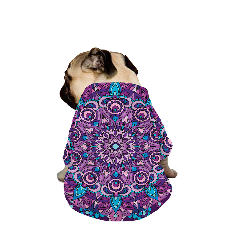 Purple And Blue Mandala Print Dog Zip Up Jacket