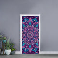 Purple And Blue Mandala Print Door Sticker