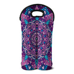 Purple And Blue Mandala Print Double Neoprene Wine Tote