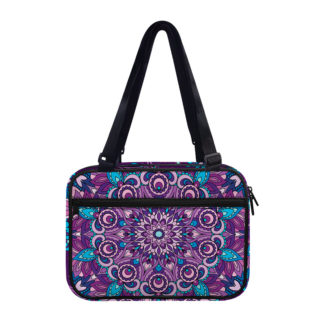 Purple And Blue Mandala Print Double Strap Bible Bag