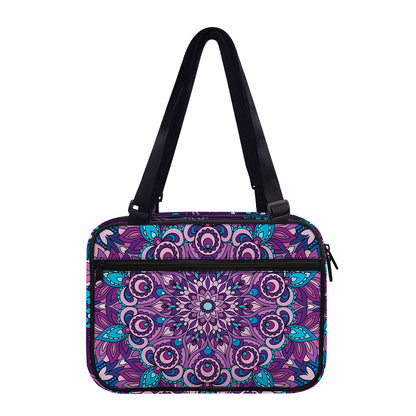 Purple And Blue Mandala Print Double Strap Bible Bag