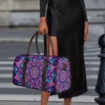 Purple And Blue Mandala Print Duffle Bag