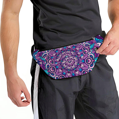 Purple And Blue Mandala Print Fanny Pack