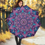 Purple And Blue Mandala Print Foldable Umbrella