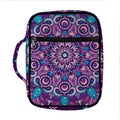 Purple And Blue Mandala Print Front Pocket Bible Bag