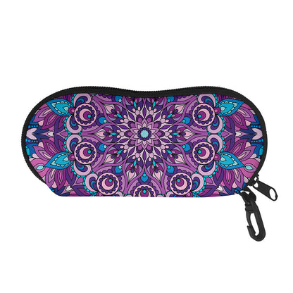 Purple And Blue Mandala Print Glasses Case