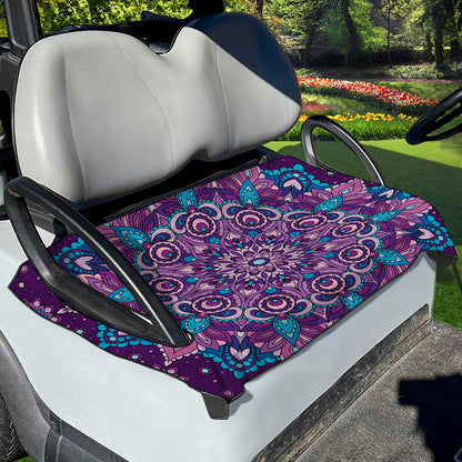 Purple And Blue Mandala Print Golf Cart Seat Cover