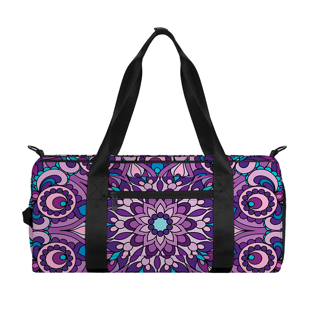 Purple And Blue Mandala Print Gym Bag