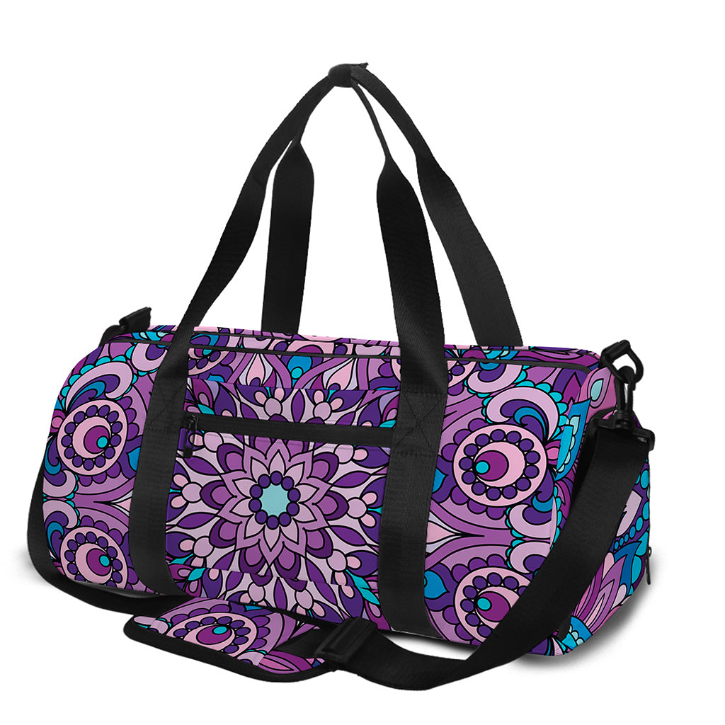 Purple And Blue Mandala Print Gym Bag