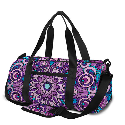 Purple And Blue Mandala Print Gym Bag