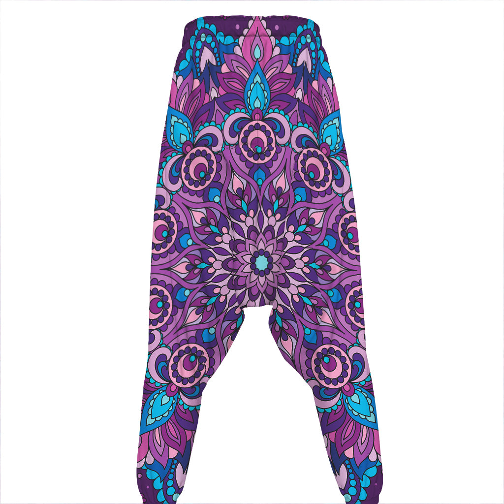 Purple And Blue Mandala Print Hammer Pants