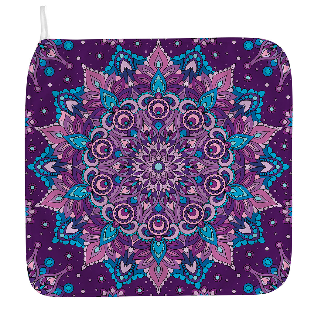 Purple And Blue Mandala Print Hand Towel