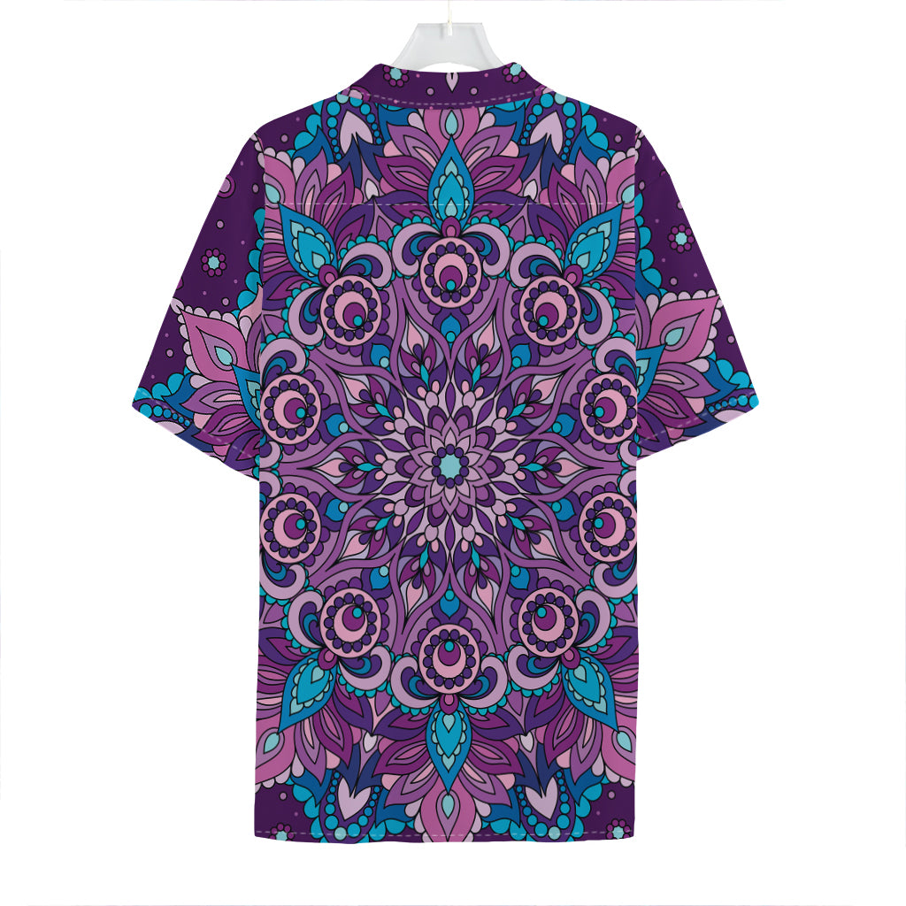 Purple And Blue Mandala Print Hawaiian Shirt