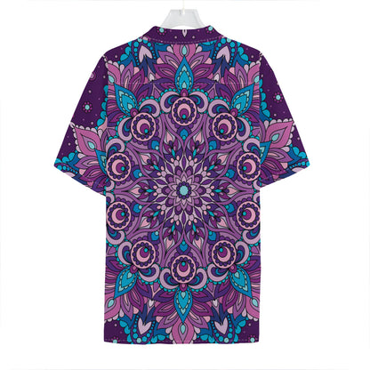 Purple And Blue Mandala Print Hawaiian Shirt