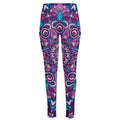 Purple And Blue Mandala Print High-Waisted Pocket Leggings
