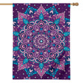 Purple And Blue Mandala Print House Flag