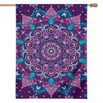 Purple And Blue Mandala Print House Flag