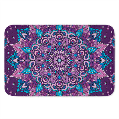 Purple And Blue Mandala Print Indoor Door Mat