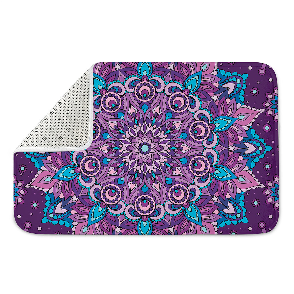 Purple And Blue Mandala Print Indoor Door Mat