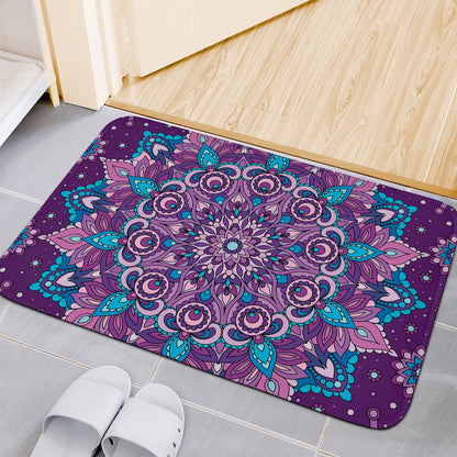 Purple And Blue Mandala Print Indoor Door Mat