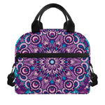 Purple And Blue Mandala Print Insulated Lunch Bag