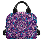 Purple And Blue Mandala Print Insulated Lunch Bag