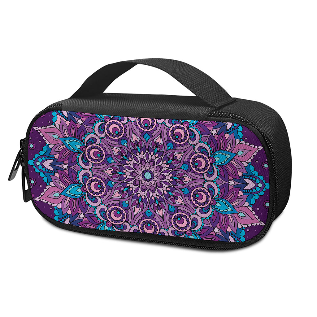 Purple And Blue Mandala Print Insulin Cooler Travel Case