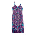 Purple And Blue Mandala Print Jersey Midi Cami Dress