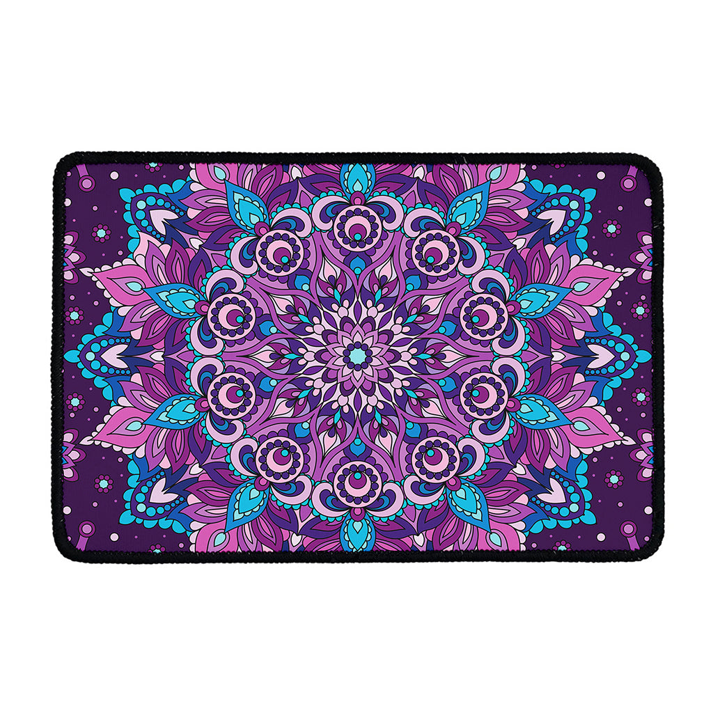 Purple And Blue Mandala Print Kitchen Mat