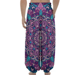 Purple And Blue Mandala Print Lantern Pants