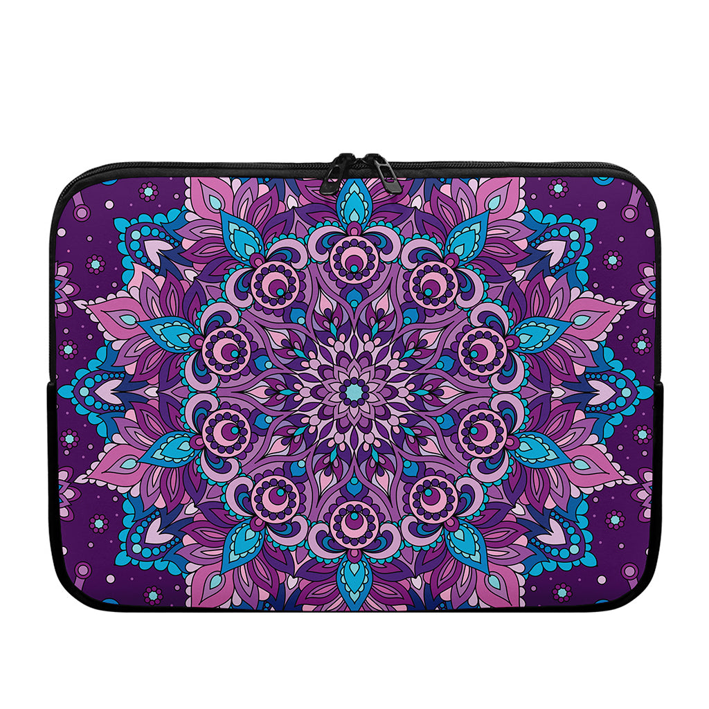 Purple And Blue Mandala Print Laptop Sleeve