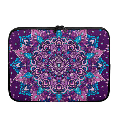 Purple And Blue Mandala Print Laptop Sleeve