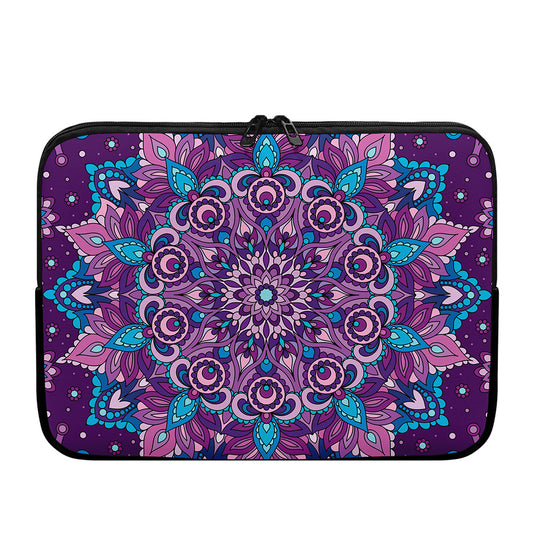 Purple And Blue Mandala Print Laptop Sleeve