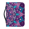 Purple And Blue Mandala Print Leather Bible Cover