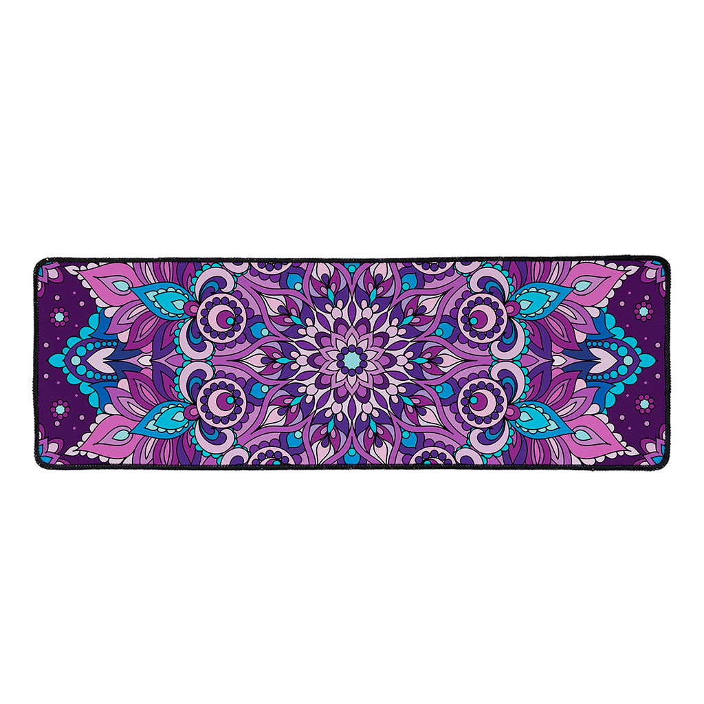 Purple And Blue Mandala Print Long Kitchen Mat
