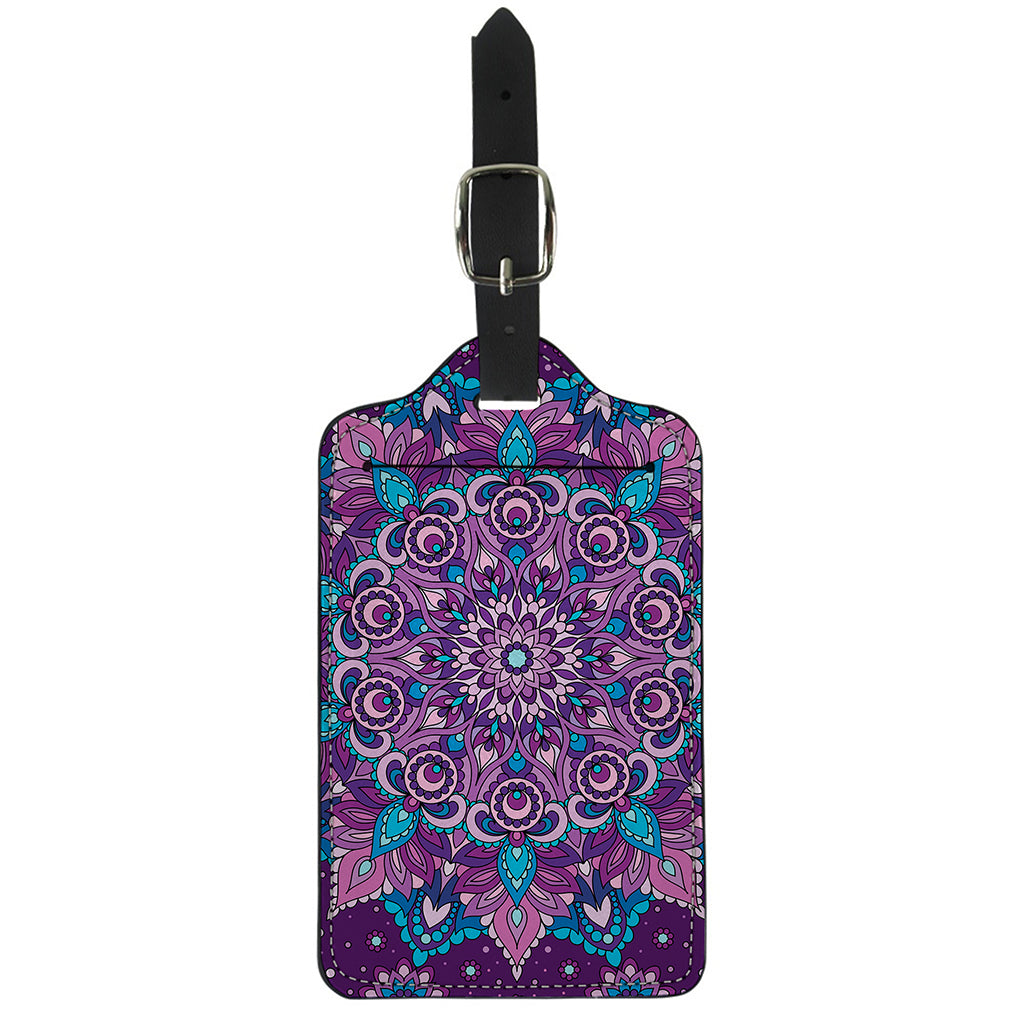 Purple And Blue Mandala Print Luggage Tag