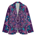 Purple And Blue Mandala Print Men's Blazer