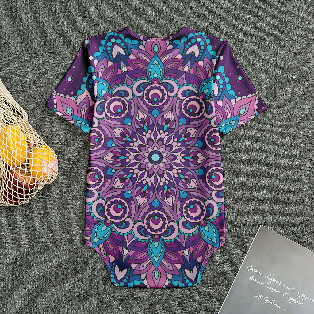 Purple And Blue Mandala Print Men's Bodysuit