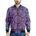 Purple And Blue Mandala Print Men's Bomber Jacket