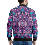 Purple And Blue Mandala Print Men's Bomber Jacket