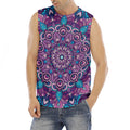Purple And Blue Mandala Print Men's Fitness Tank Top