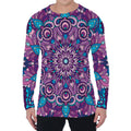 Purple And Blue Mandala Print Men's Long Sleeve T-Shirt