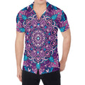 Purple And Blue Mandala Print Men's Shirt