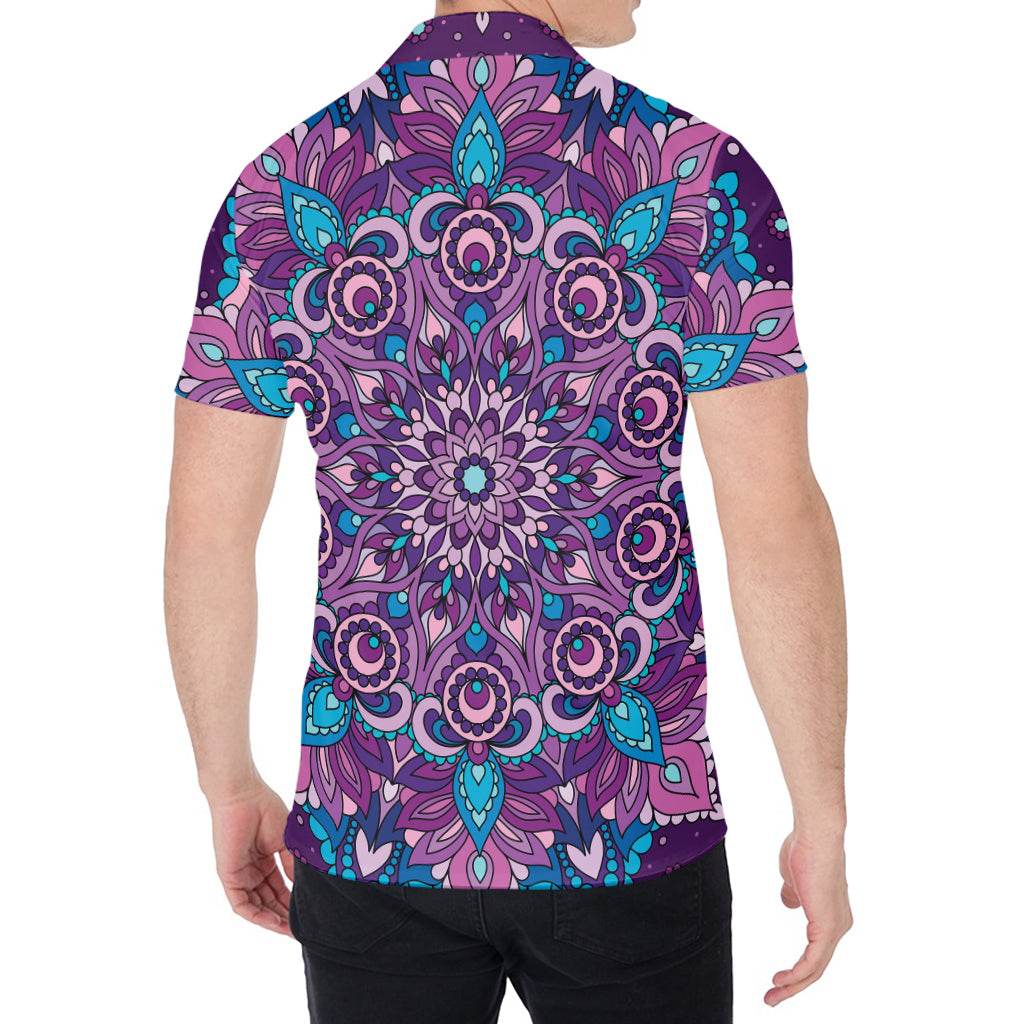 Purple And Blue Mandala Print Men's Shirt