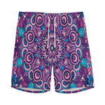 Purple And Blue Mandala Print Men's Sports Shorts