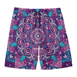 Purple And Blue Mandala Print Men's Swim Trunks