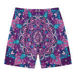 Purple And Blue Mandala Print Men's Swim Trunks