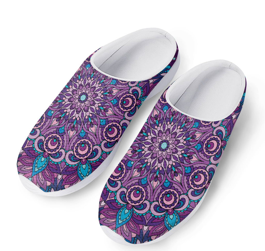 Purple And Blue Mandala Print Mesh Casual Shoes