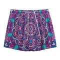 Purple And Blue Mandala Print Mesh Shorts