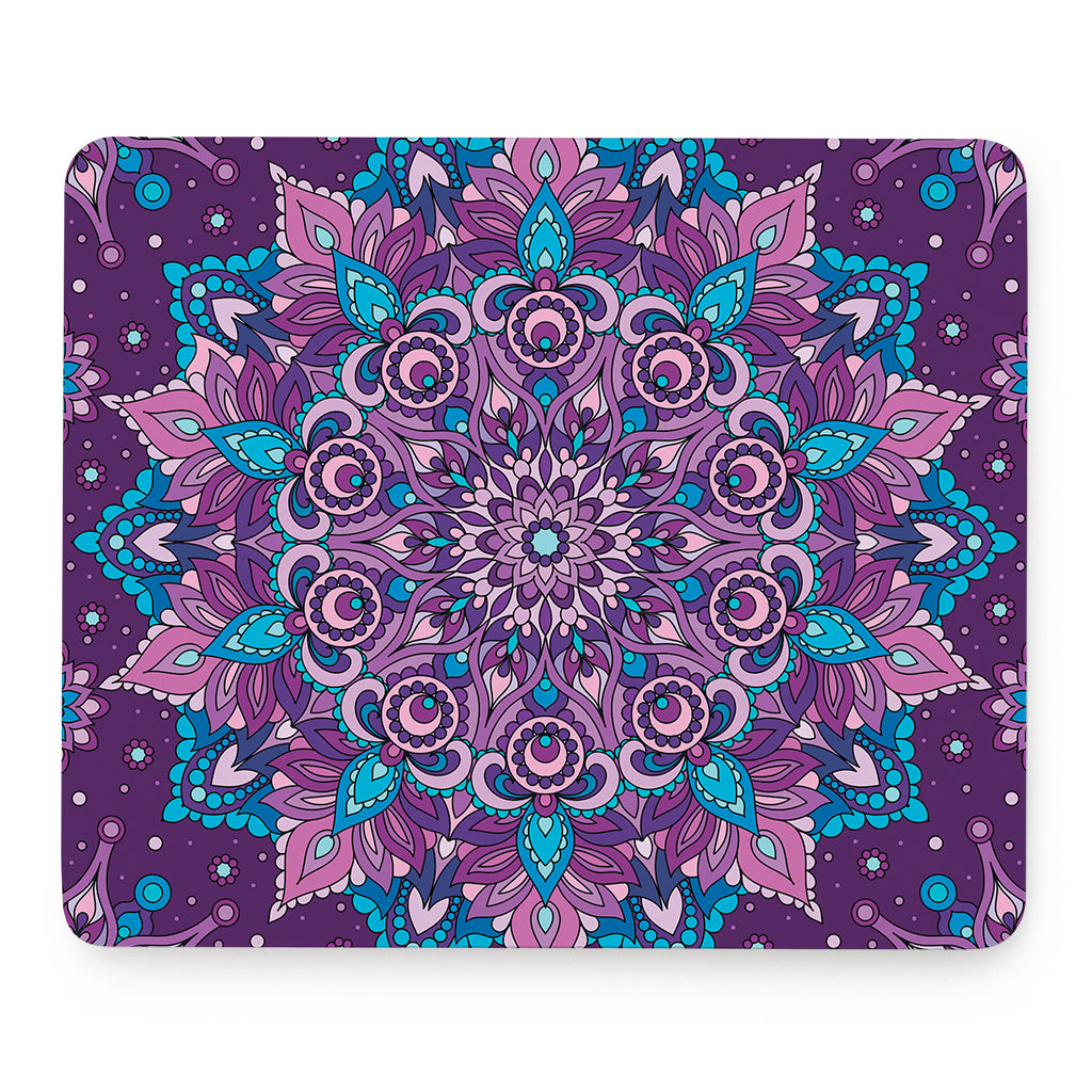 Purple And Blue Mandala Print Mouse Pad